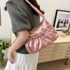 Bow Pleated Hand Bag Satin Fashion Underarm Bag Simple INS Shoulder Bag  Travel