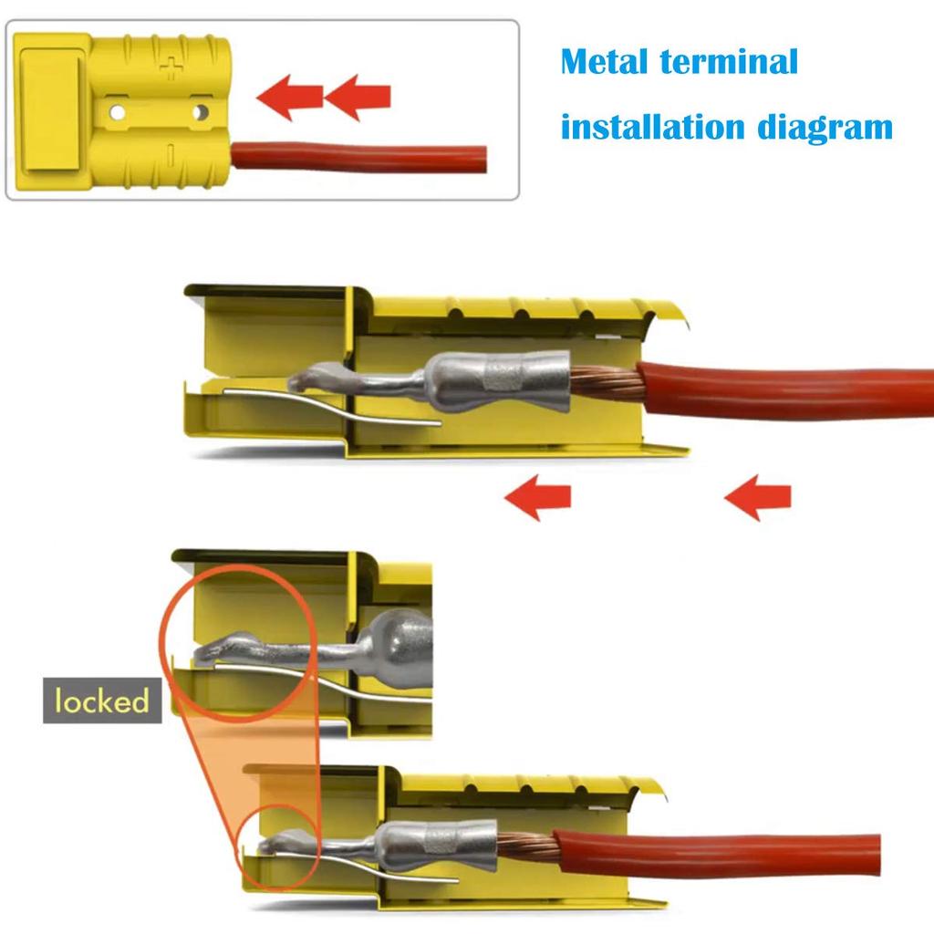 CESFONJER Разъем аккумулятора 120A, быстроразъемный модульный силовой разъем, быстроразъемный для автомобиля, автодома, каравана, кемпера, лодки (Подходит для провода 2 AWG)