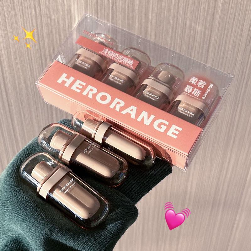 HERORANGE Холодный Коричневый Молочный Мусс Бархатистый Матовый Тинт для Губ: Осветляющий и стойкий для студентов
