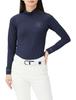 Jack Bunny Twincot UV Long Sleeve Mock Neck High Size 120 Women's Shirt, Neck, Navy, (Size Small), 263-4166334
