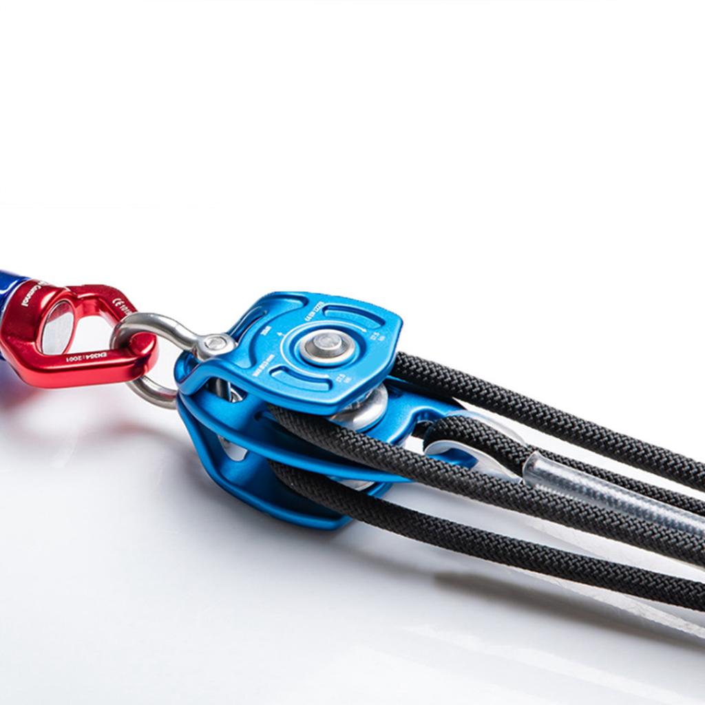 Outdoor Coaxial Movable Side Swing Double Pulley for Climbing Crossing Lifting Transportation