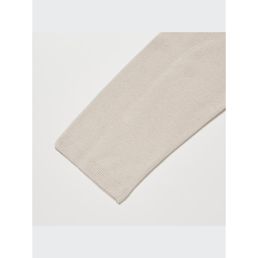 Uniqlo 3D вязаный хлопковый свитер с круглым вырезом и длинным рукавом 