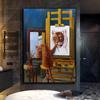 Funny Cat Self Portrait Posters Prints Modern Animal Canvas Painting Wall Art Pictures for Living Room Home Decoration Cuadros