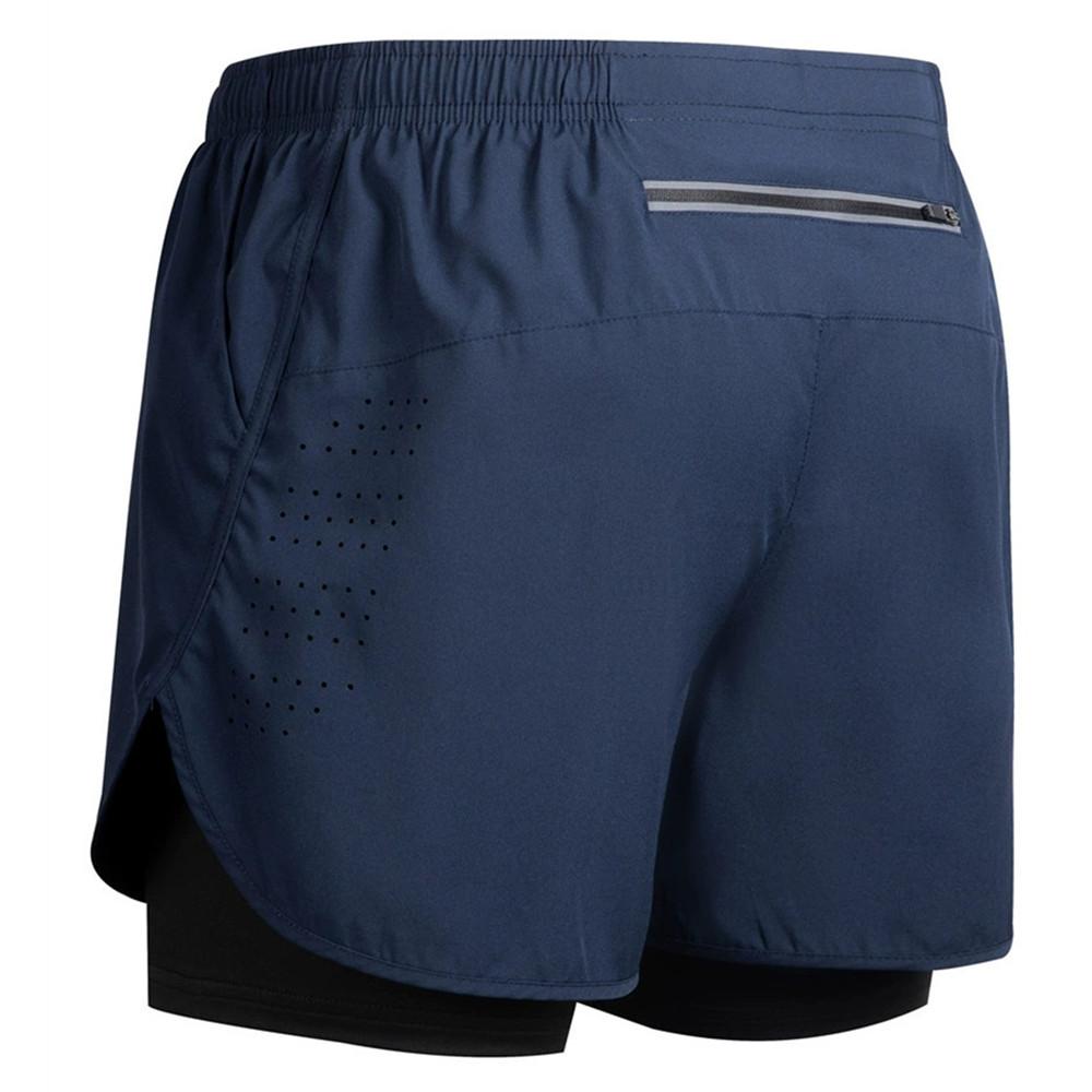 Мужские шорты 2-в-1, двухслойные, со встроенным карманом, быстросохнущие, подходят для занятий в спортзале, фитнесом, пилатесом, спортом на открытом воздухе, бегом, теннисом, бадминтоном