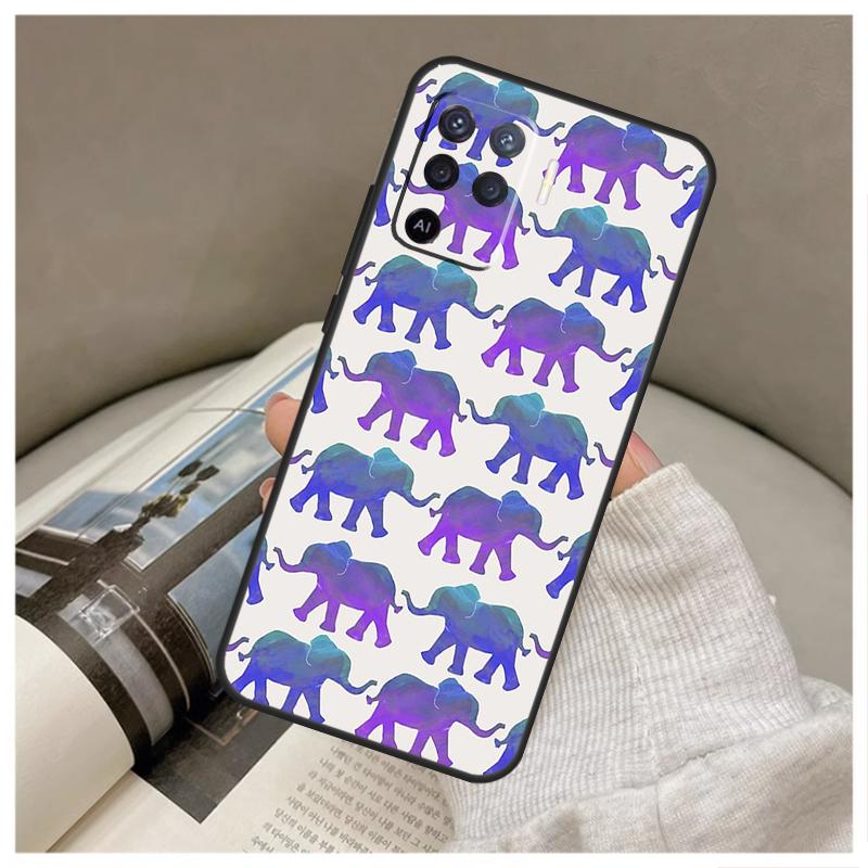 Baby Elephant For OPPO A15 A16 A17 A74 A94 A58 A78 A98 A76 A96 A77 A5 A9 A52 A72 A79 A53S A54S A57S Case