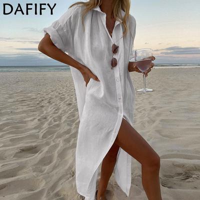 Женская мода лето весна однотонный принт с длинным рукавом поло шеи повседневные платья