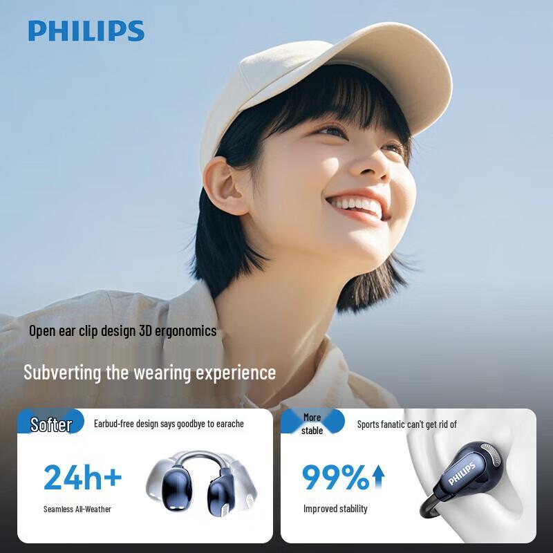 Philips TAQ3020 Wireless Ear-Clip Sports Earphones