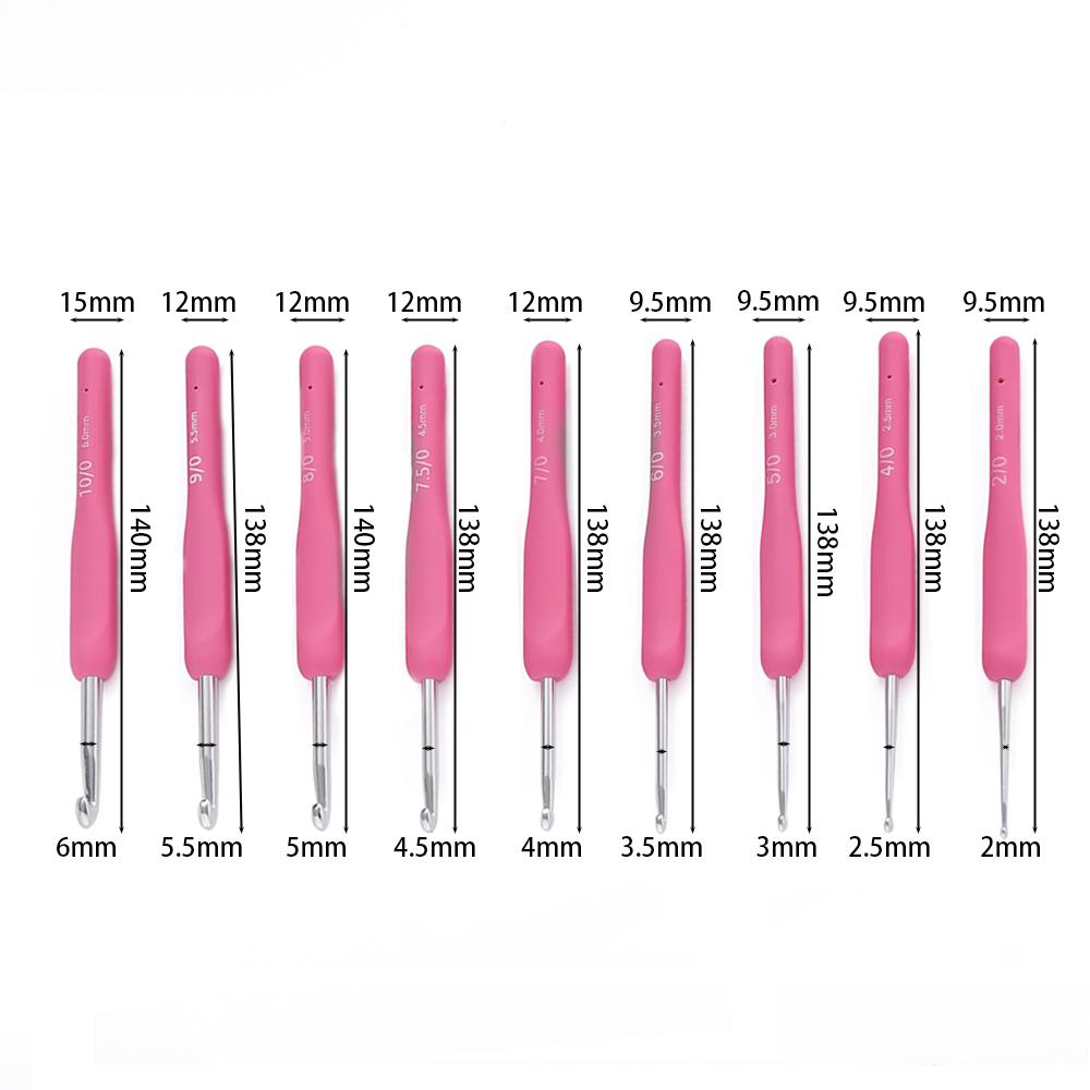 1Pc Crochet Hooks Hand Knitted Crochet Colorful Rubber Handle Knitting Ergonomics Handle Diy Jewelry Making Crochet