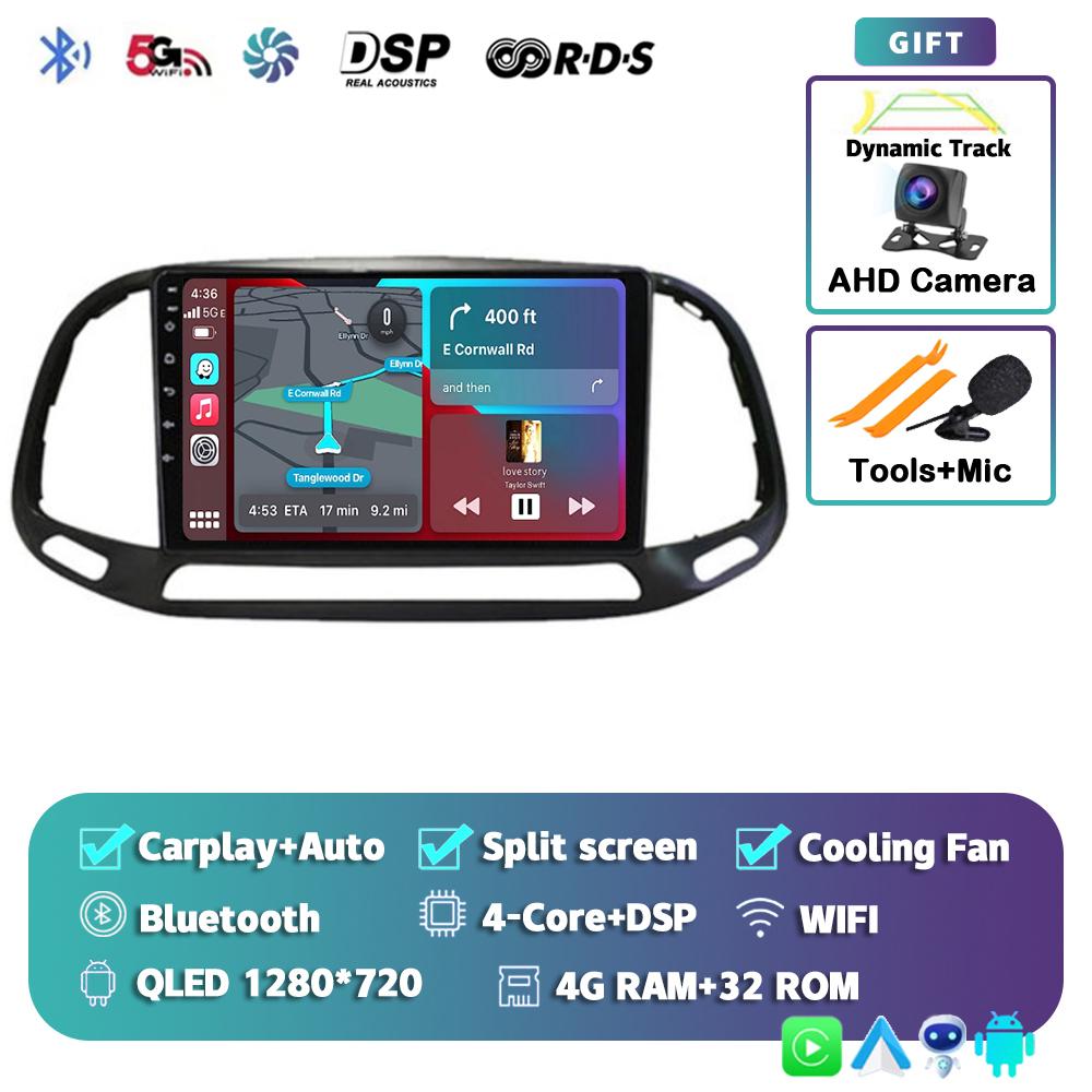 Android 14 Автомагнитола с CarPlay и Auto для Fiat Doblo 2015 2016 2017 2018 2019 Мультимедийный GPS Видеоплеер Навигация Стерео 2din DVD