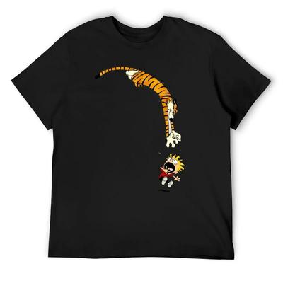 Футболка Calvin and hobbes, футболки с графикой рэпера, Одежда, Роскошные мужские однотонные футболки