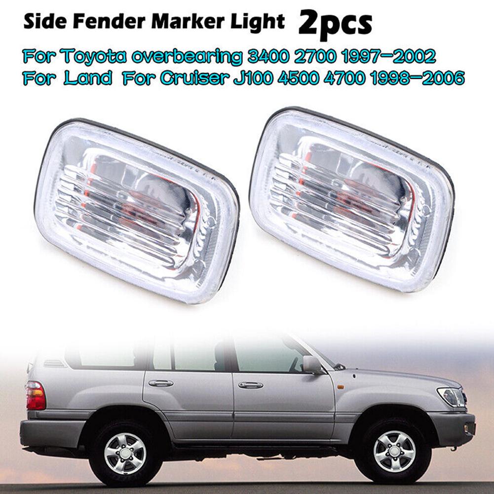 2 Pcs Car Front Bumper Side Marker Turn Signal Lamps Side Marker Light For Toyota For Cruiser LC100 98-07