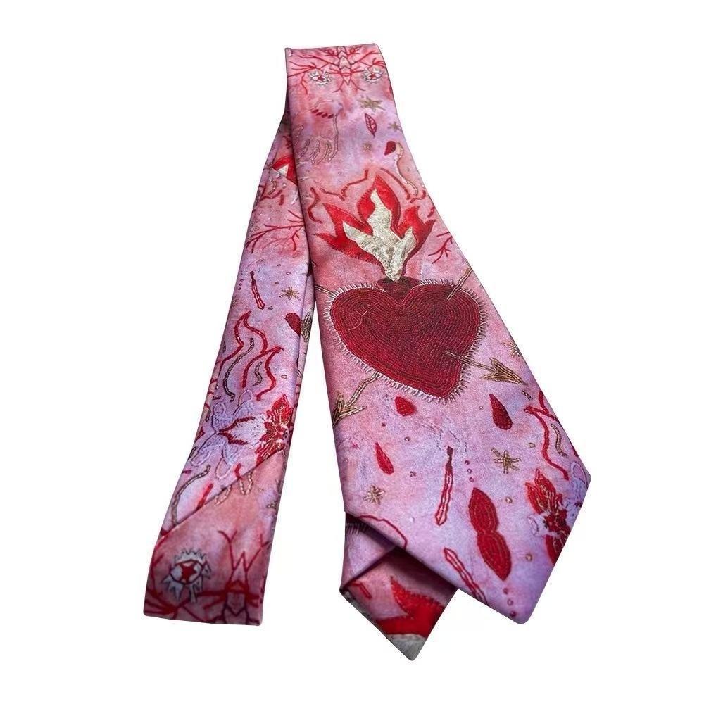 Cherry Y2K Neckties Heart Shirt Neckties Gift Neck Tie Holidays