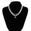 Boho Style Starfish Pendant Necklace Bilayer Sea Turtle Beach Choker Conch Shell Necklace  Summer