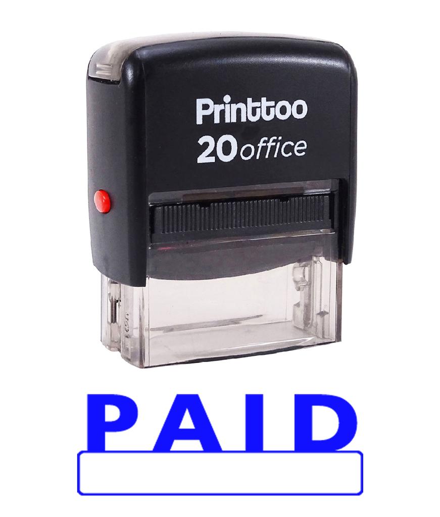 Printtoo Self Inking Rubber Stamp PAID Office Stationary Custom Stamp-Black