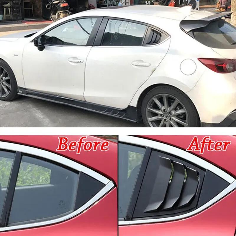 Для Mazda 3 Axela 2014 2015 2016-2018 АБС-пластик Заднее окно Четверть Жалюзи Накладка Боковой Вентиляционный Отвод Автомобильные Клейкие Аксессуары