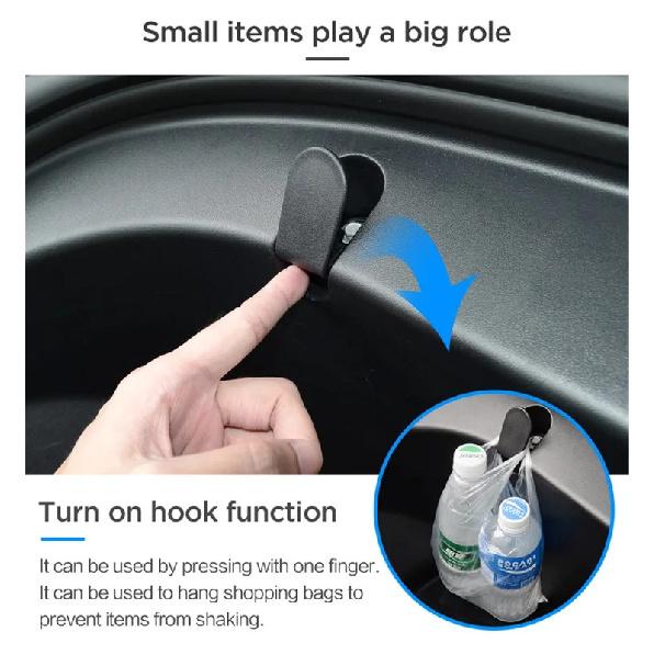 2PCS Front Trunk Bag Hooks for Tesla Model 3 Frunk Hooks Clip Bolt Covers Grocery Bag Cargo Hook Cover Auto Accessories