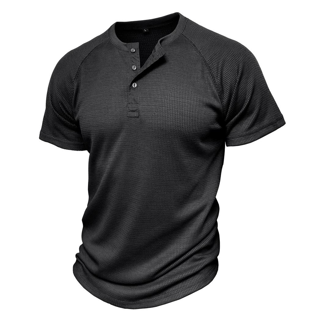 Мужские рубашки на пуговицах, вафельные футболки с короткими рукавами и круглым вырезом, летние пуловеры, повседневная праздничная повседневная одежда