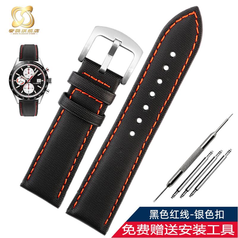 Ремешок для часов 20 22 мм Для Tag Heuer Racing F1 Car Calila seiko mido Citizen Нейлон коровья кожа Нижняя часть Быстросъемный Ремешок для часов браслет