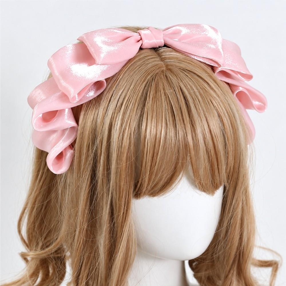 Big Bow Lolita Headband Organza Ribbon Headpiece Elegant Bow Hair Hoop Princess Costume