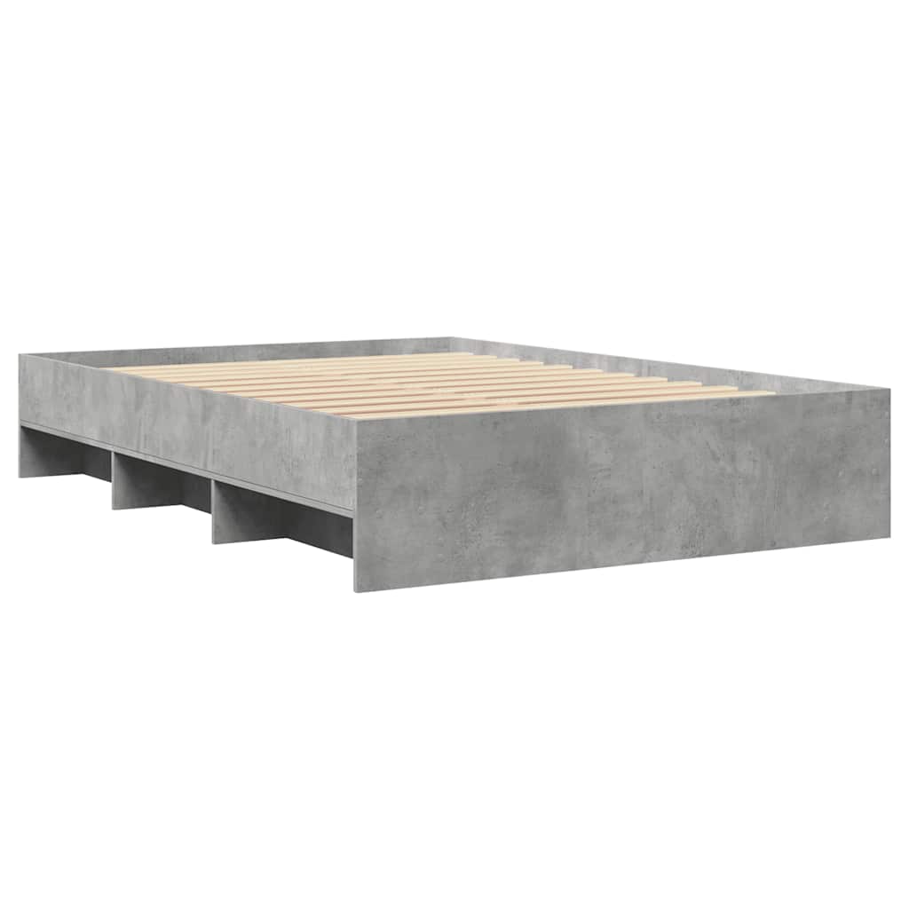 Bed Frame Concrete Grey 120x190 cm Engineered Wood