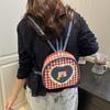Cloth Denim Shoulders Bag Mini Knapsack Lovely Lattice Backpack  Outdoor