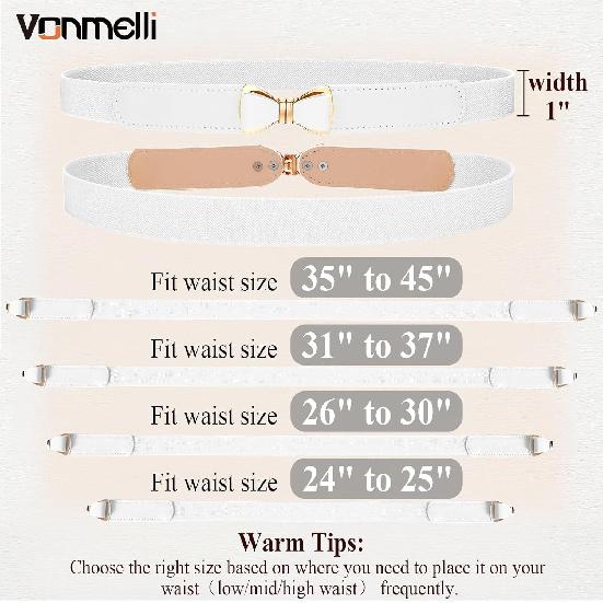 Womens Skinny Elastic Belt Stretchy Bow Belt for Women Dresses Thin Waist Ladies Belts