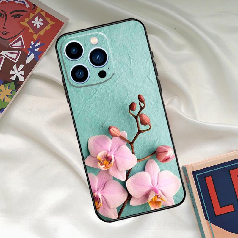 Orchid Flowers Colorful Phone Case For iPhone 17 16 15 13 12 11 14 Pro Max 16 Plus 12 13 Mini 16e 17 Air Funda Cover