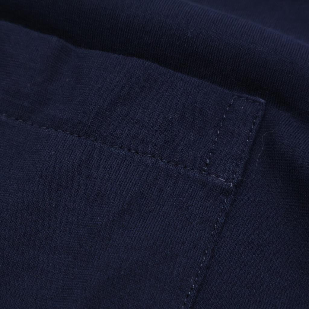 HERMES 20Stainless Steel 01-5773 Cotton Crew Neck Short Sleeve Pocket Top tops L NavyUsed