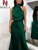 Summer Wedding Satin Silk Women Dresses 2024 Sexy Evening Party Sleeveless Off Shoulder Bodycon Elegant Maxi Dresses for Women