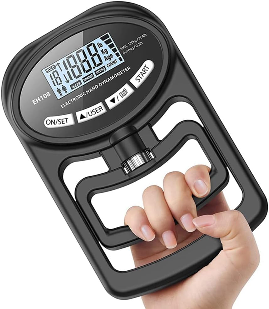 Electronic Grip Meter sports testing grip strength meter Hand Exercise Tester Dynamometer Black