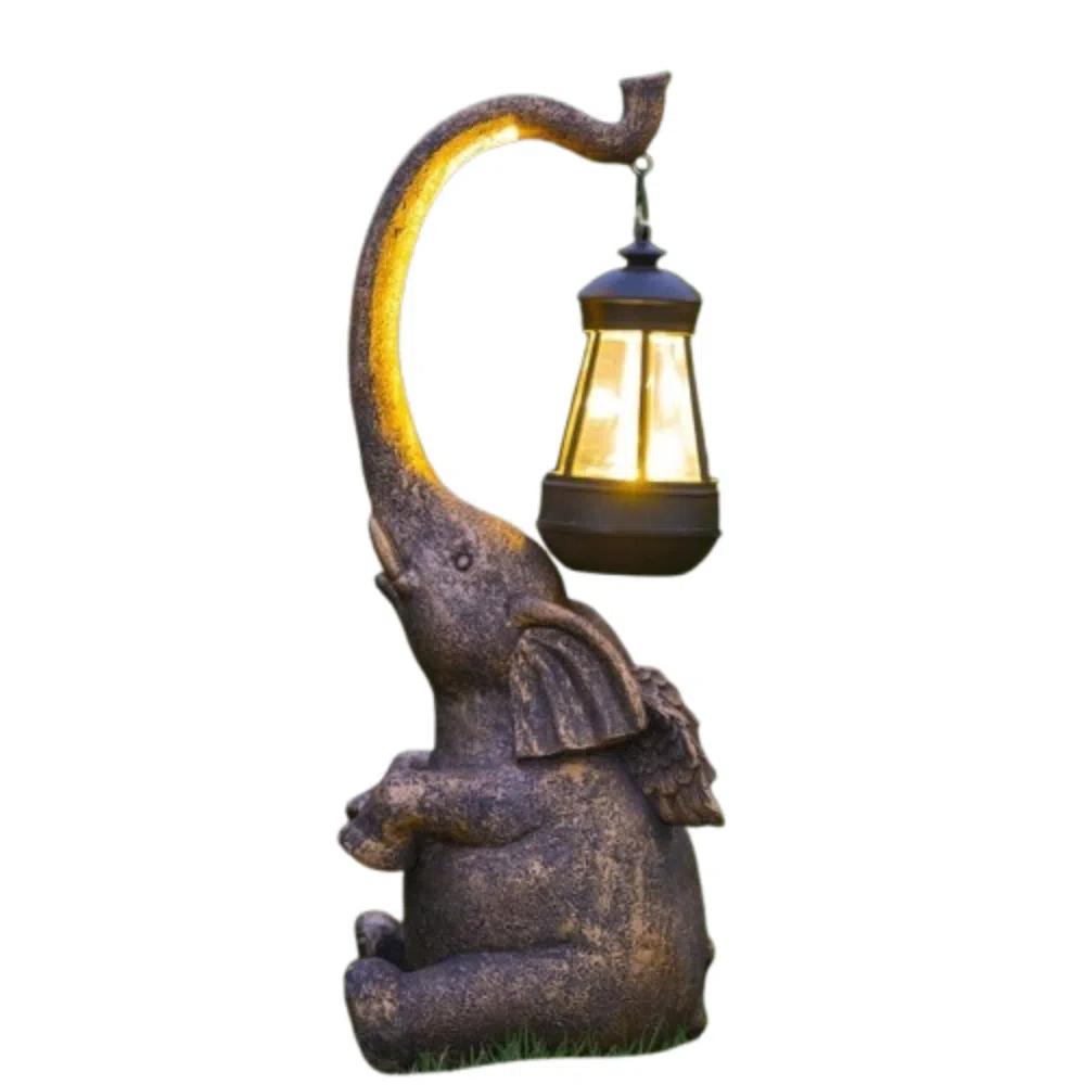 Смола Солнечный Слон Фигурка Поделки Садовые Статуи Слонов для Ландшафтного Дизайна