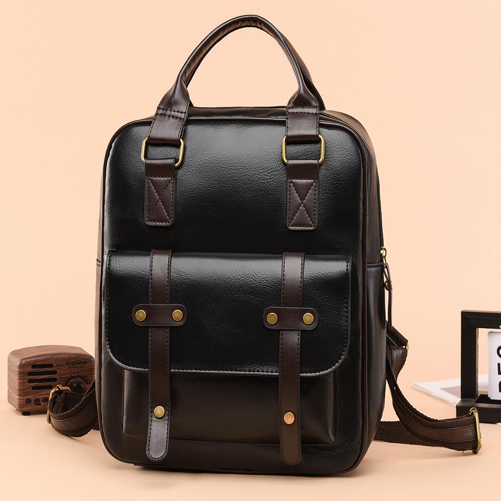 Ретро женский рюкзак PU рюкзак большой емкости