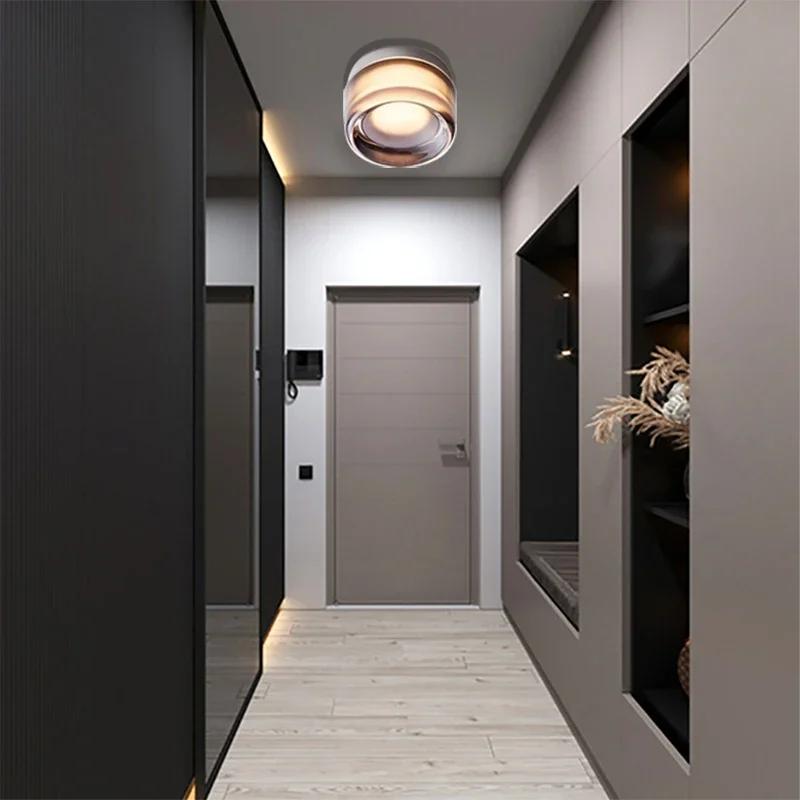 Винтажные светодиодные стеклянные потолочные светильники Минималистский балкон спальня вход светильник Внутреннее освещение Скандинавский стеклянный потолочный светильник