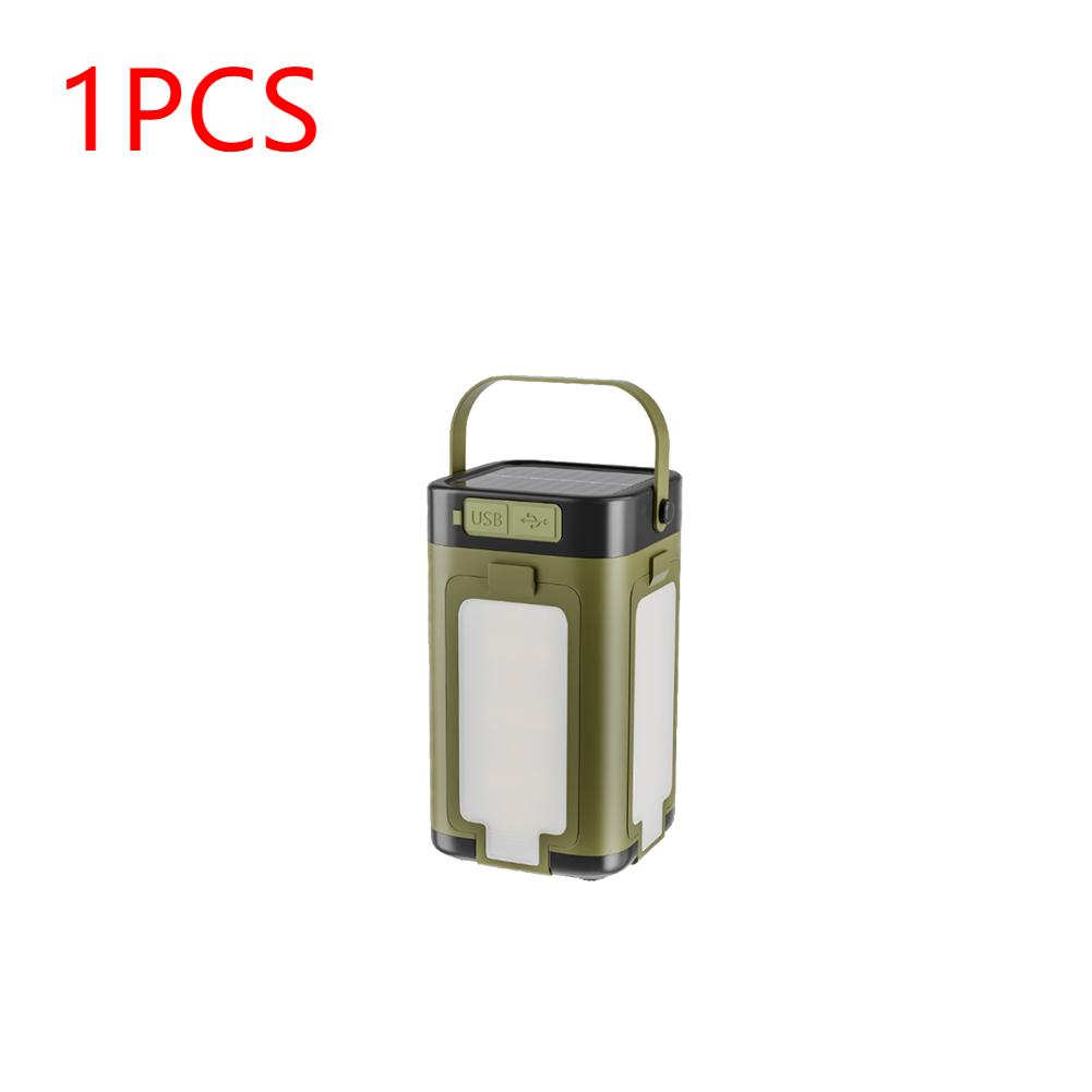 Multifunctional 4-Leaf Foldable Camping Lantern Solar Rechargeable Flashlight Large Capacity Portable Outdoor Emergency Light