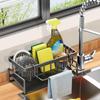 Leeseph Sponge Holder for Kitchen Sink Self-Drainage Kitchen Sink Caddy Rustproof Steel Dish Sponge Organizer Brush Holder