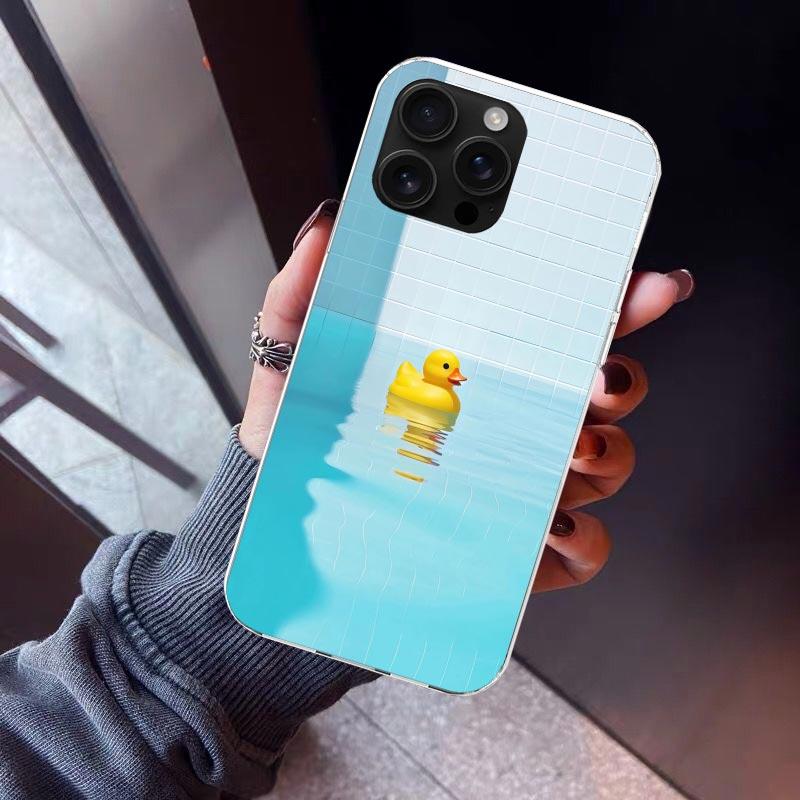 Чехол для телефона с резиновыми уточками в бассейне для iPhone 17 Air 16 15 Pro Max 14 Plus 13 Mini 12 11 Чехол 7 8 SE Силиконовый корпус Печать Fu
