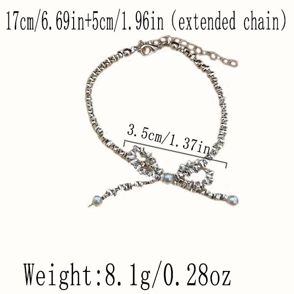 Модный браслет с жемчужным бантом, сломанный серебряный браслет, роскошный дизайн, изысканный браслет с бантом, женские украшения.