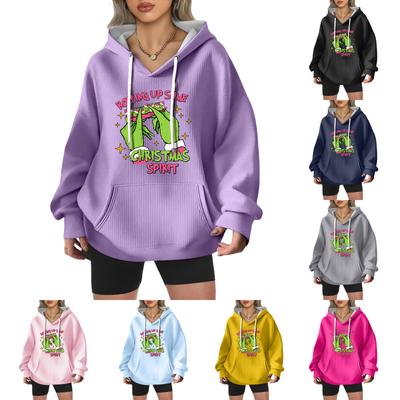 Женская модная повседневная толстовка с длинными рукавами и принтом рождественского ангела