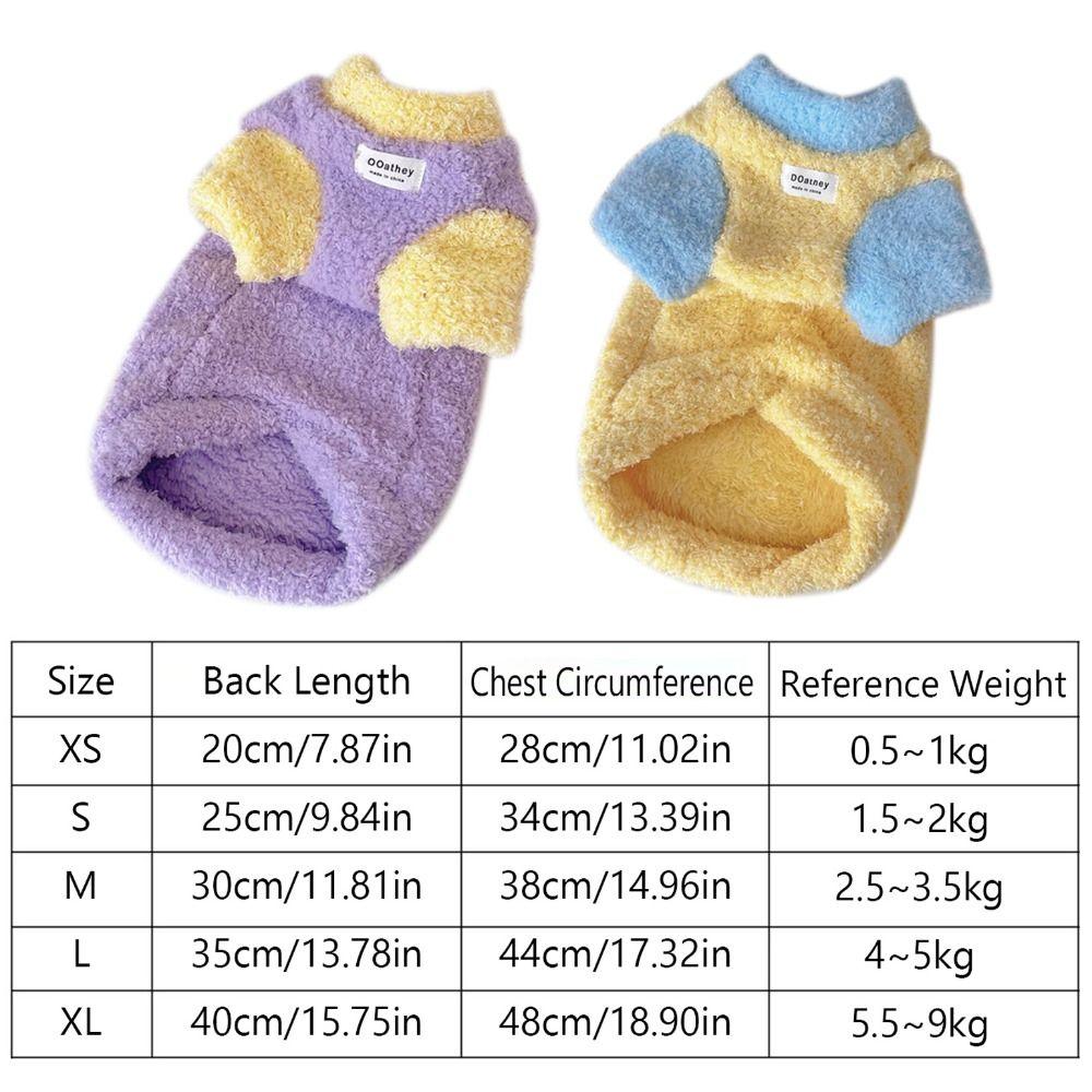Cute Polyester Warm Dog Hoodie Thickened Winter Warm Cat Dog Pullover Pet Sweater Vest Taddy Yorkshire