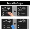 Premium Thick Wooden WiFi Password Sign With Pen - Freestanding Chalkboard Style Board for Home Office Restaurant Cafe, Table Centerpiece Decor with 