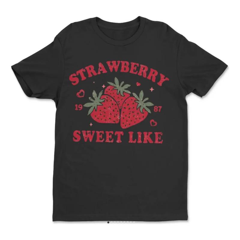Printed unisex T-Shirt With Hot Strawberry Print, Style