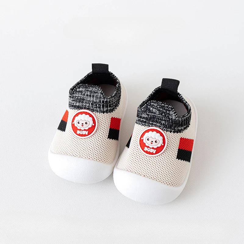 Детская обувь, модная детская обувь на мягкой подошве, прогулочная обувь с милыми мультяшными овечками, босиком, детская нескользящая повседневная обувь Zapatos Bebe