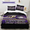 Name Custom Baltimore Ravens Pattern Bedding Set Quilt Cover Pillowcase Home Decor Gift (1 * duvet cover + 2 * pillowcase, without core)