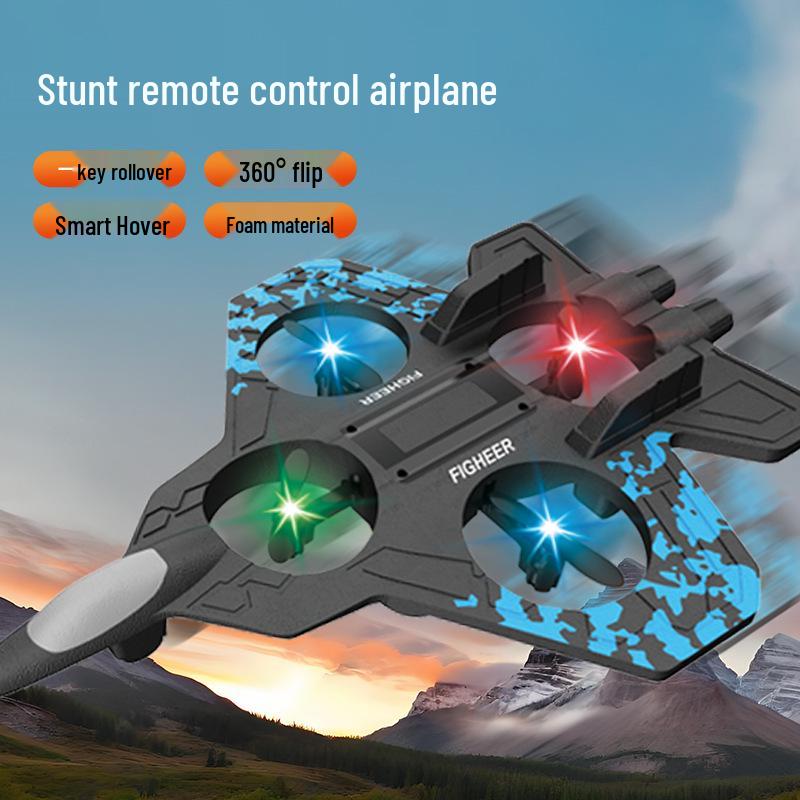 H19 Drop-resistant EPP Foam Stunt RC Airplane Hand-throw Fighter Quadcopter Toy Drone