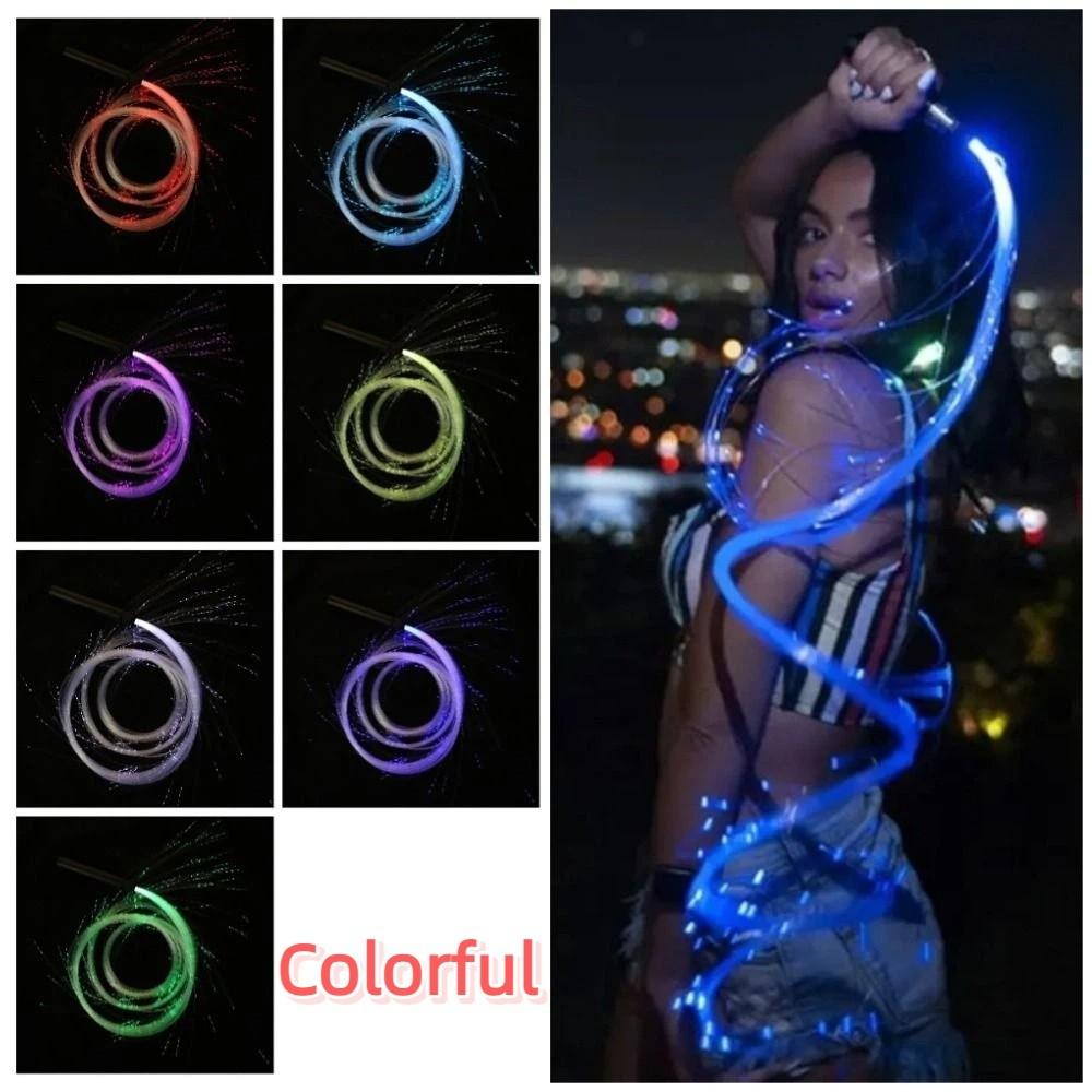 Rechargeable Optical Hand Rope Colorful Pixel Light-up Whip Glowing Waving Flash Whip Cosplay
