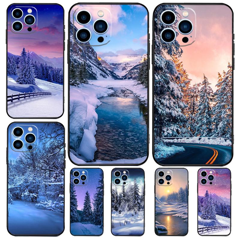 Чехол Landscape Winter Light Snow для iPhone 17 Pro Max 11 14 15 16 Pro Max 12 13 mini 16 Plus 16e 17 Air