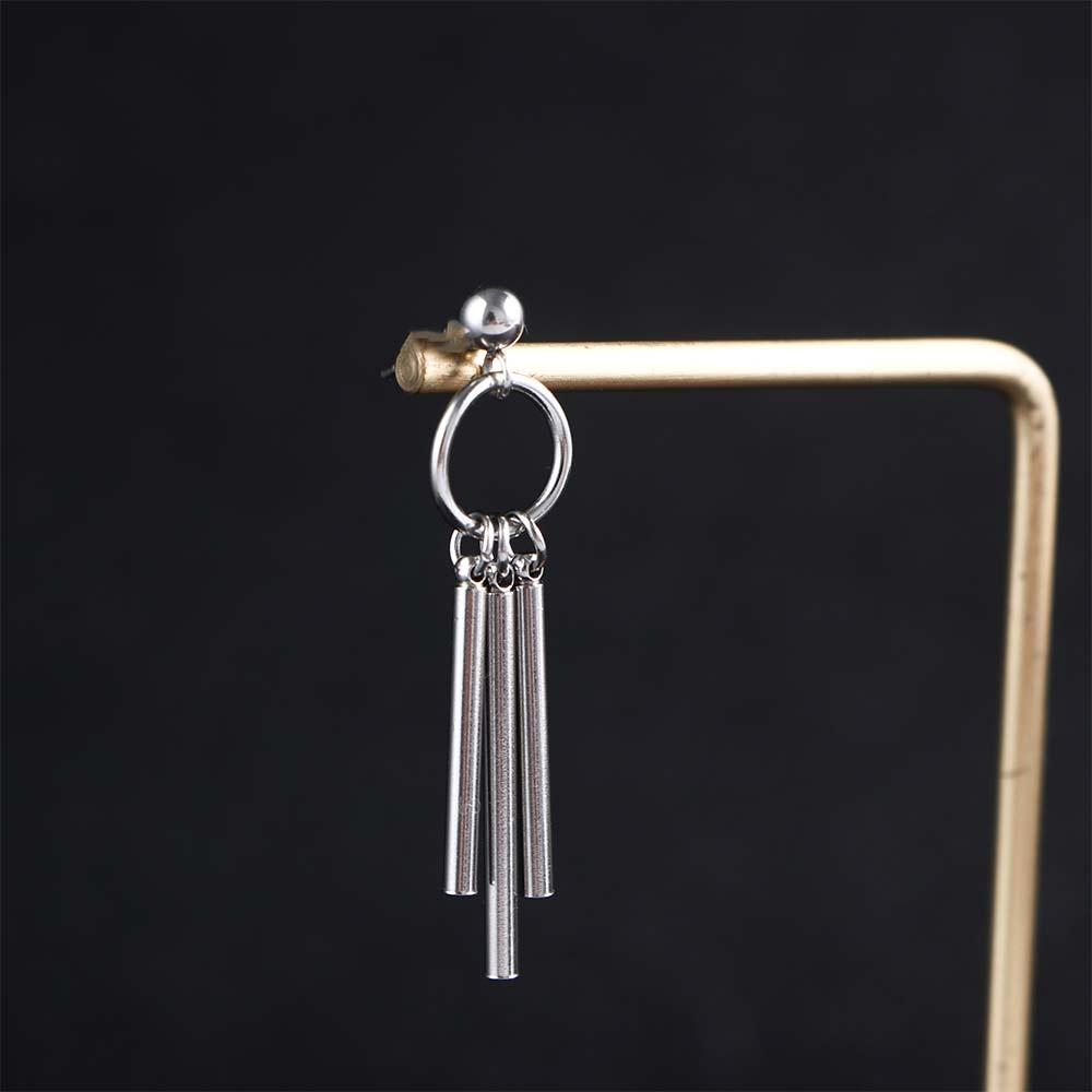 Хип-хоп Круглые женские серьги-клипсы из нержавеющей стали Мужские серьги-кисточки Серьги-кольца