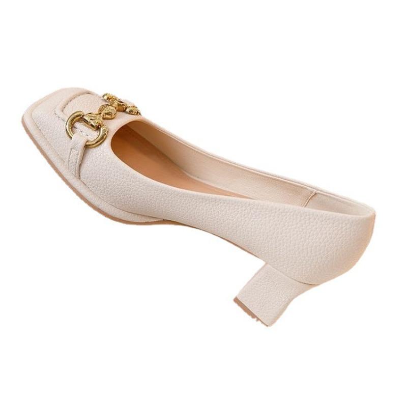 Женские туфли-лодочки Туфли Ретро Женская обувь Квадратная головка Новые женские туфли Мэри Джейн с неглубоким носком на высоком каблуке Сексуальные женские повседневные туфли