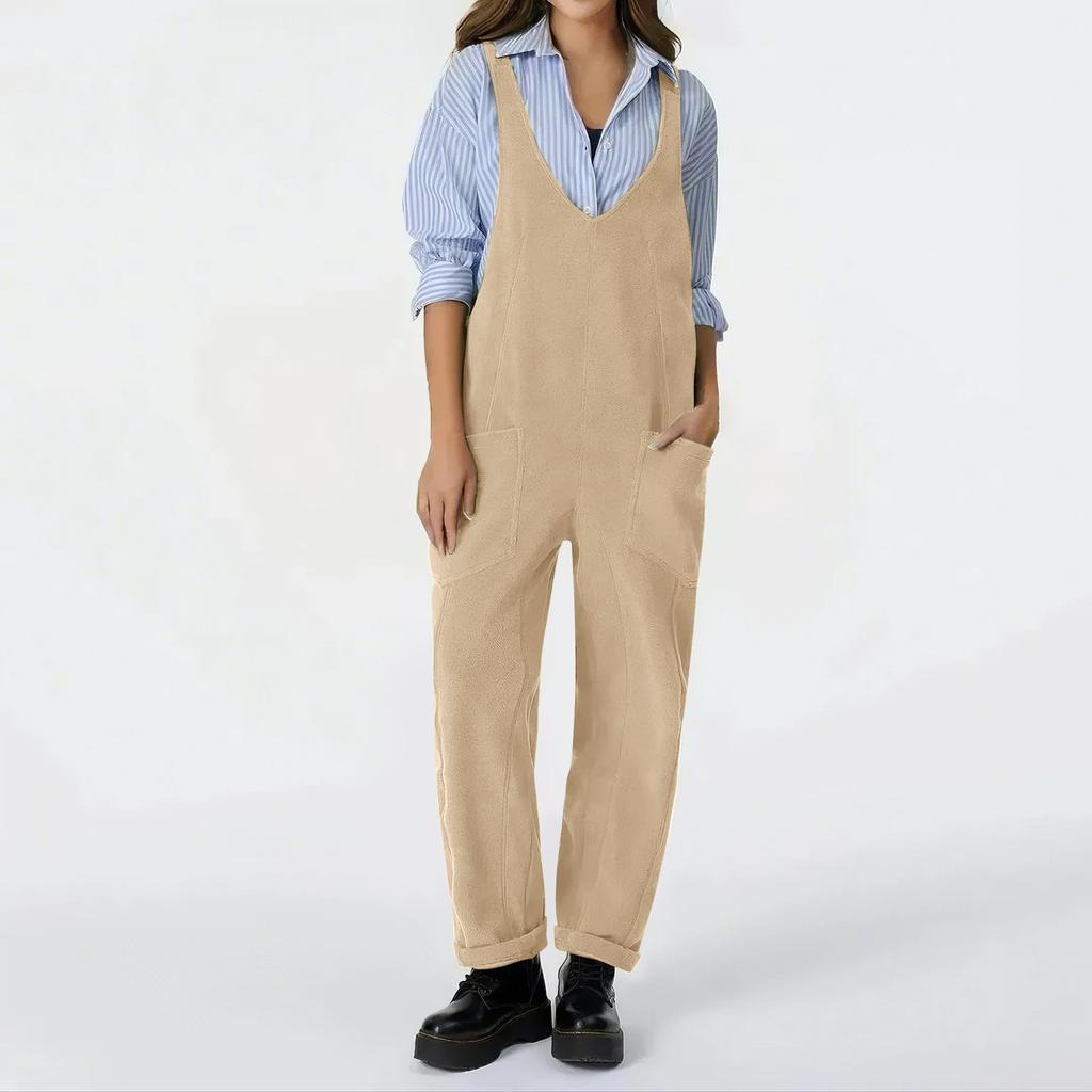 Womens Fleece Overalls One-piece Jumpsuits Adjustable Suspender Straps Warm Winter Fuzzy Ski Pants Fuzzy Fall Outfits