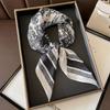 Spring, Autumn and Winter with Shirt Black and White Small Square Scarf Silk Scarf Female Commuter Neck Thin Section Scarf 70 Simulation Silk